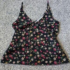 Abercrombie Fitch 2000s Y2K Floral Flower Cami Tank Top Garden Fairy Core XS